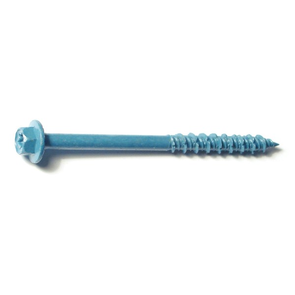 Torquemaster Masonry Screw, 5/16" Dia., Hex, 4 in L, Steel Blue Ruspert, 50 PK 51220